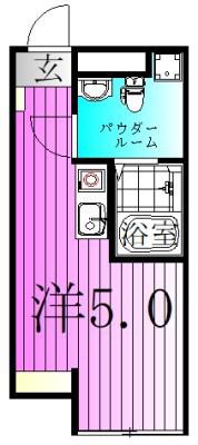 HANABUSA V(ワンルーム/2階)の間取り写真