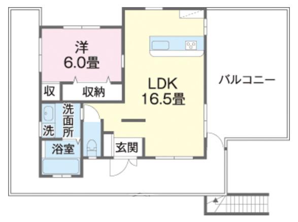 H氏2階(1LDK/2階)の間取り写真