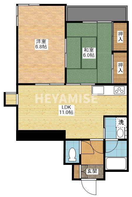 イストワール城山(2LDK/3階)の間取り写真