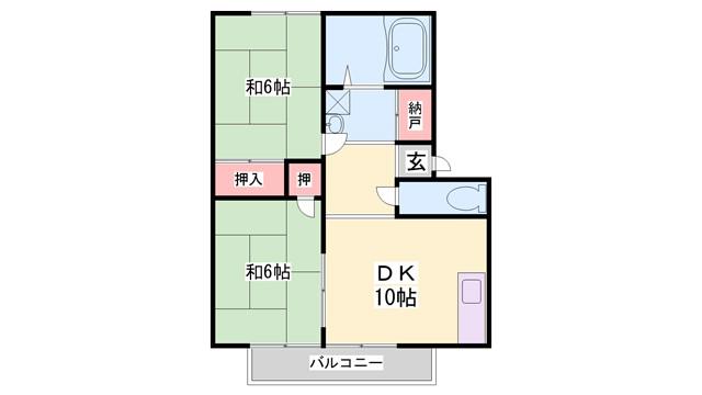 メゾン藤原台(2DK/2階)の間取り写真