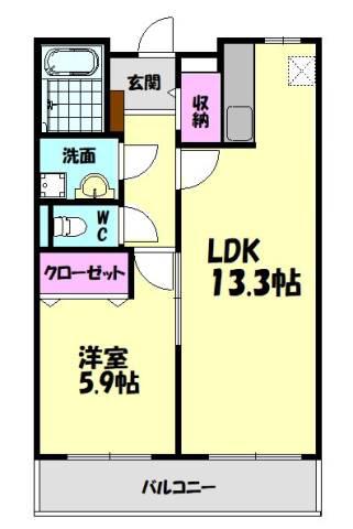 エミーユI(1LDK/2階)の間取り写真
