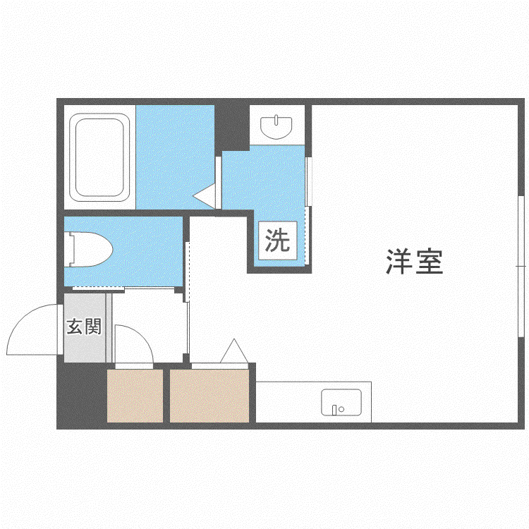 JEEKBLAU豊平(1K/2階)の間取り写真