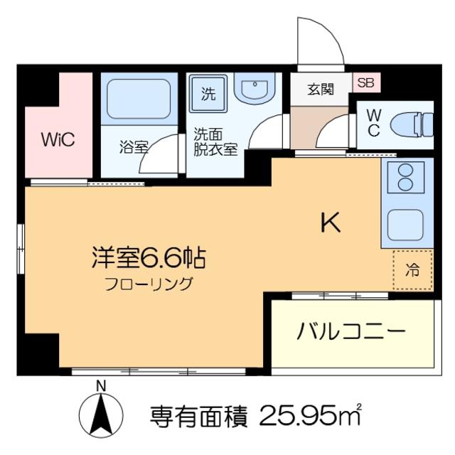 キュロコ門前仲町(1K/7階)の間取り写真