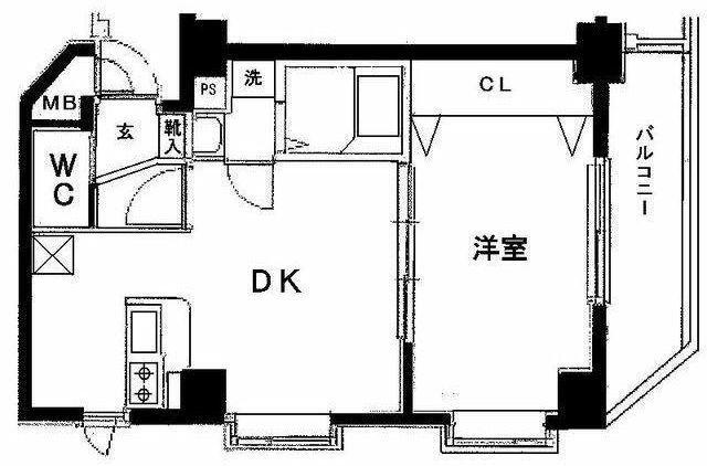 ロイヤルガーデン哲学堂(1LDK/3階)の間取り写真