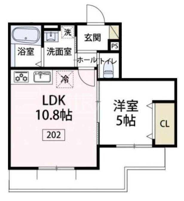 ミモザ・コート(1LDK/2階)の間取り写真
