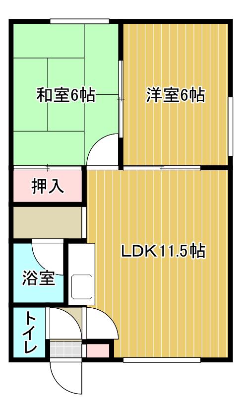 ルナコート柏陽IV(2LDK/2階)の間取り写真