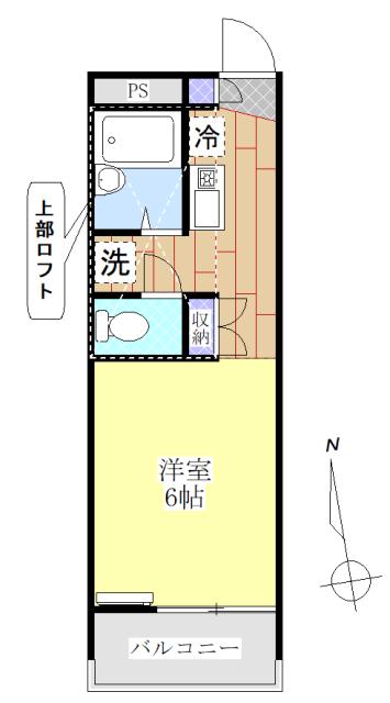 エトワール朝日(1K/2階)の間取り写真