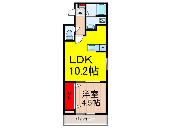 ヴェルメゾン 旭町(1LDK/1階)の間取り写真