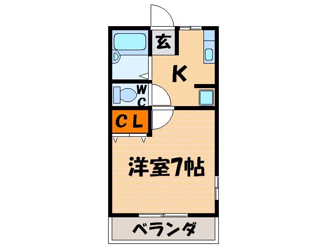 グランコートフェイマスA・B(1K/1階)の間取り写真