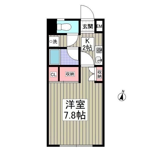 道下コーポ(1K/2階)の間取り写真