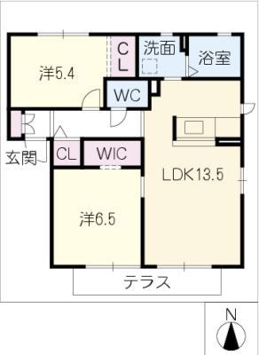 アドラブール美園(2LDK/1階)の間取り写真