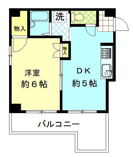 マンションスルガヤ(1K/2階)の間取り写真