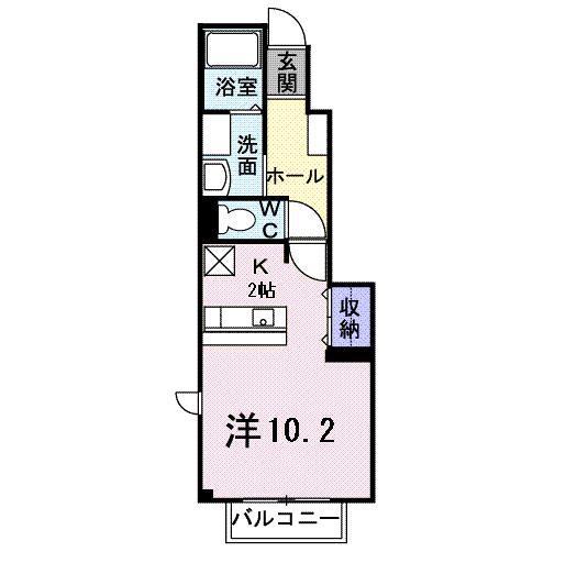 アネックス・S(ワンルーム/1階)の間取り写真