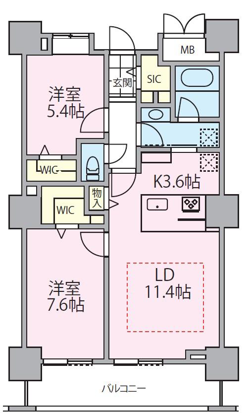 ロイヤルパークスタワー南千住(2LDK/17階)の間取り写真