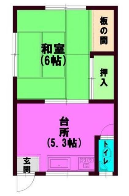 第2八十吉荘(1K/2階)の間取り写真