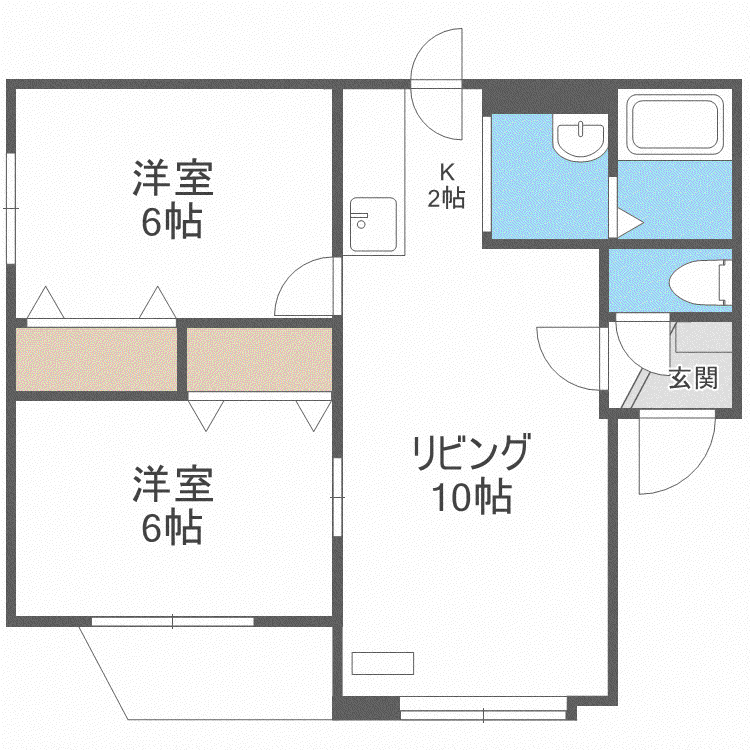NKサンフラワー(2LDK/3階)の間取り写真