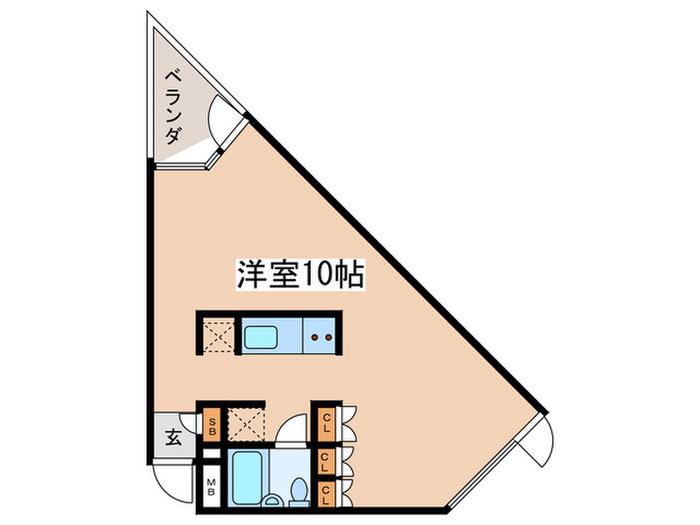 FRM.BLDG(ワンルーム/3階)の間取り写真