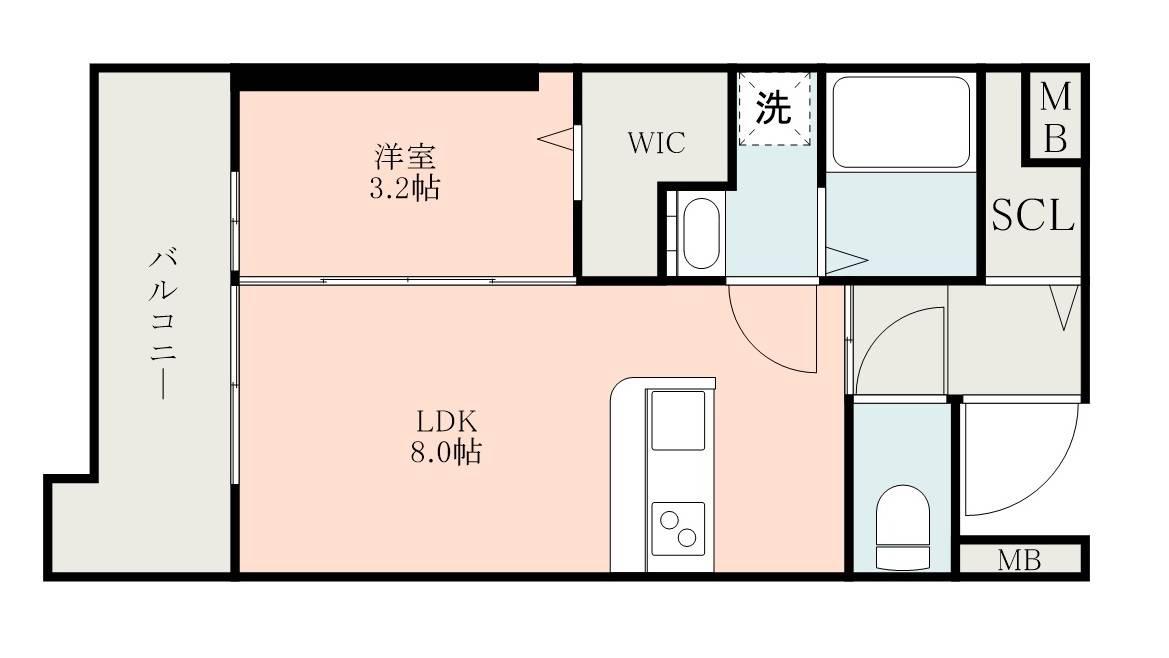 CLARE GRACE鴨池(1LDK/5階)の間取り写真