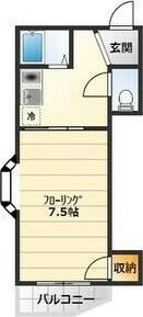 川辺ビル(1K/4階)の間取り写真