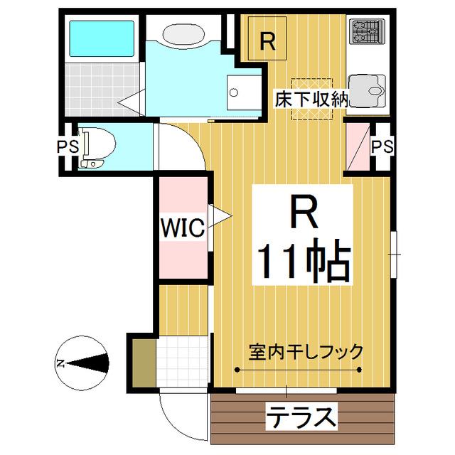 グレイスドミール(ワンルーム/1階)の間取り写真