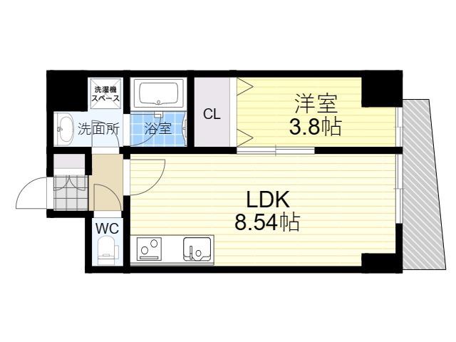 NINE RESIDENCE(1LDK/10階)の間取り写真