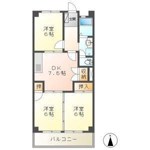 マンション光A棟(3DK/2階)の間取り写真