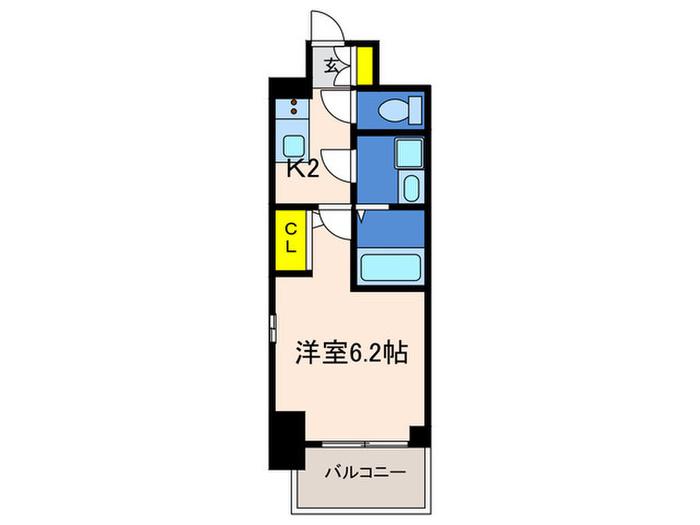 CION KOBE BAYSIDE(1K/9階)の間取り写真