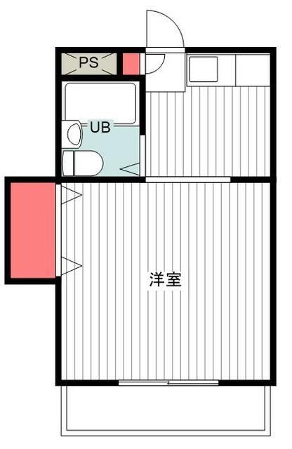 ハイツ大東(ワンルーム/2階)の間取り写真