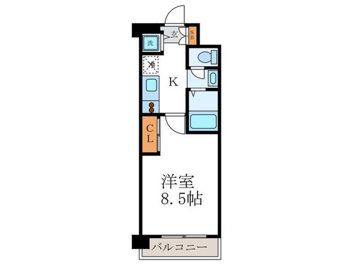 CASAGRAN洛西(1K/7階)の間取り写真
