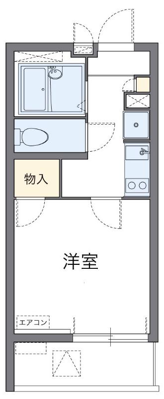 ラフィーネAOKI(1K/1階)の間取り写真