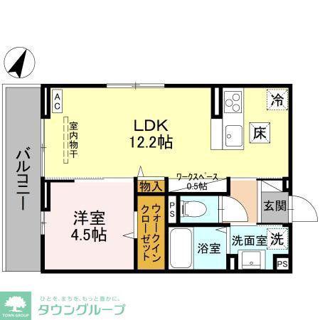 アザレアC(1LDK/2階)の間取り写真