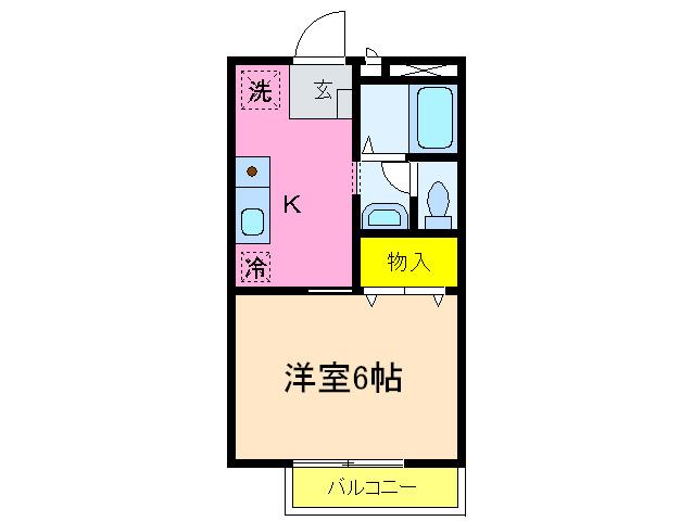 ハイツアサダ(ワンルーム/1階)の間取り写真