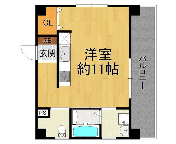 VICTOIRE久寿川(ワンルーム/7階)の間取り写真