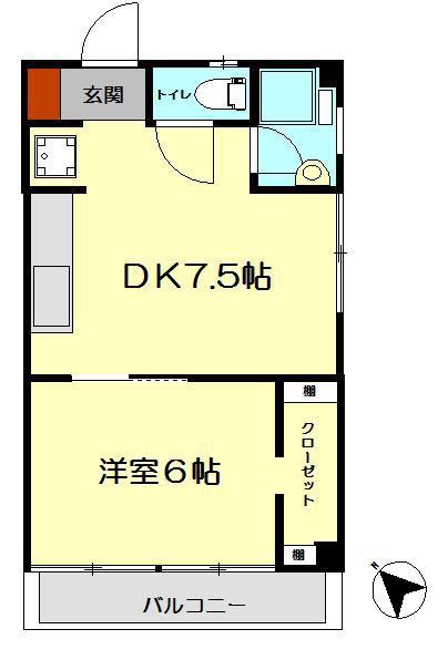 SE.BLD KUREKAIGAN(1DK/4階)の間取り写真