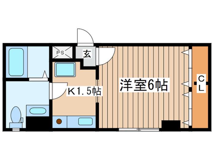 ソウミ湘南ビル(1K/2階)の間取り写真