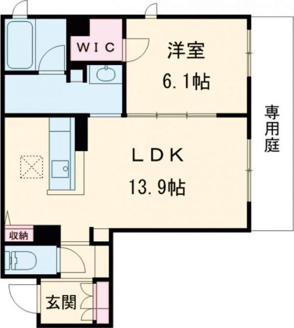 MAISON RENARBRE(1LDK/1階)の間取り写真