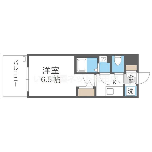 エスリード大阪エヴォルツ(1K/5階)の間取り写真