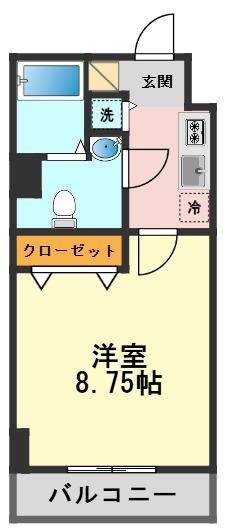 シュノロン(1K/2階)の間取り写真
