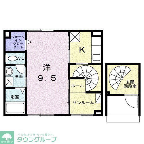 ストーキア(1K/2階)の間取り写真
