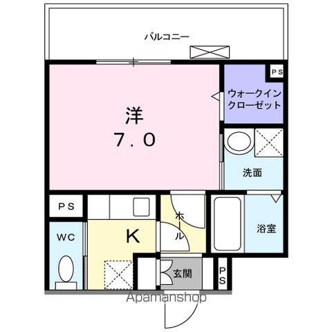 トゥットフェリーチェ横浜(1K/3階)の間取り写真