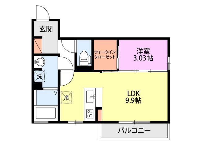 ACTIVE-FINE(1LDK/1階)の間取り写真