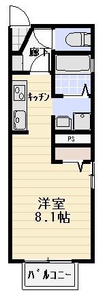 PUREGRACE(ワンルーム/2階)の間取り写真