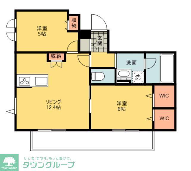 BONHEUR DE CHIEN KITAAYASE(2LDK/1階)の間取り写真