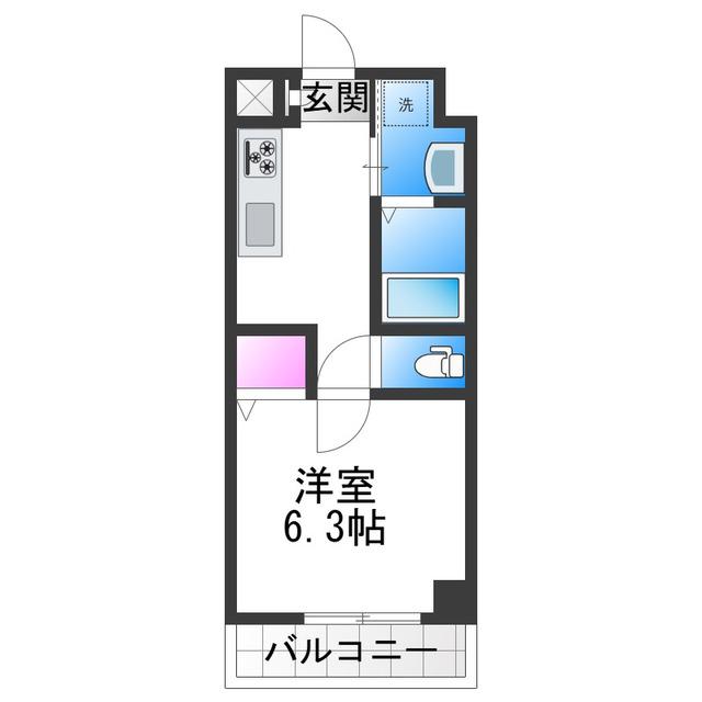 千葉・住吉(1K/2階)の間取り写真