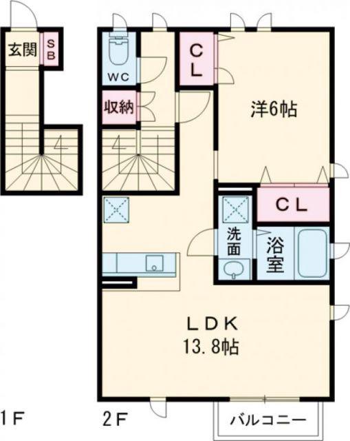 MARIAGE(1LDK/2階)の間取り写真