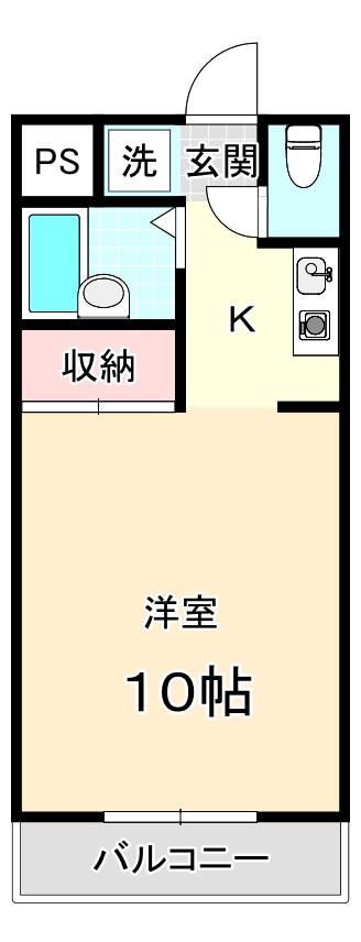 コマヴィレッジ(1K/1階)の間取り写真