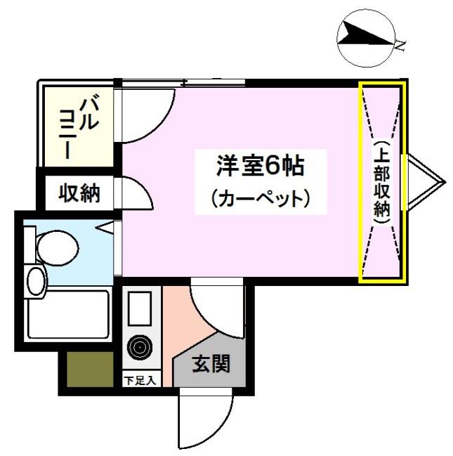 LAZFITH南横浜(1K/4階)の間取り写真