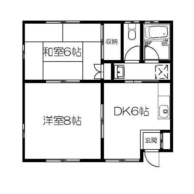 コーポみなみ(2DK/2階)の間取り写真