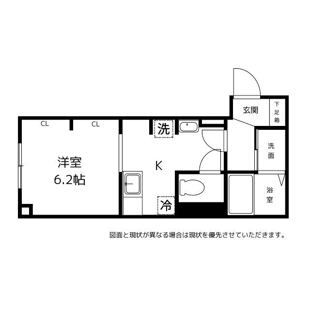 LALLURE総曲輪ST(1LK/2階)の間取り写真