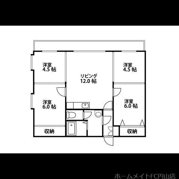 クイーンパレス宮の森(4LDK/2階)の間取り写真